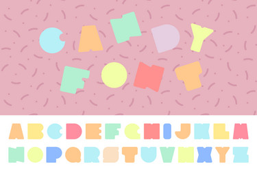 bright colorful font funny english alphabet vector