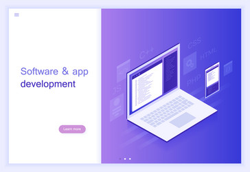 concept software and app development vector image