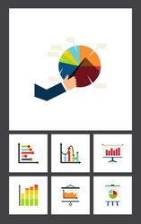 flat icon graph set of statistic infographic vector image