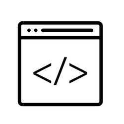 browser icon outline style design isolated vector image