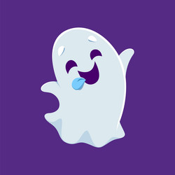 Cartoon cute kawaii halloween cheerful ghost vector