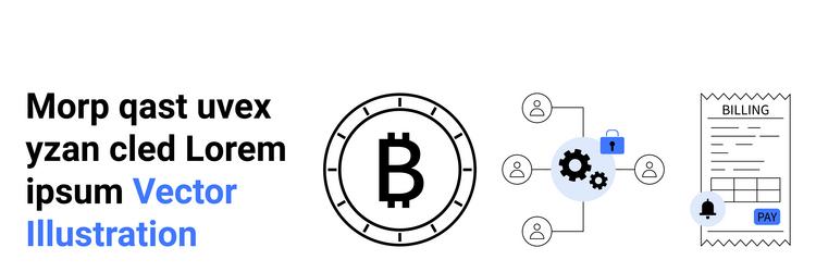 cryptocurrency transaction concept with blockchain vector image