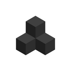 Cube 3d icon 3 cubes block isometric vector