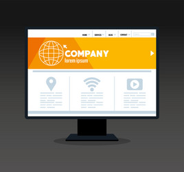 Mockup responsive web concept website development vector