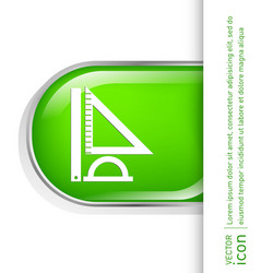 ruler protractor triangle symbol of geometry vector image