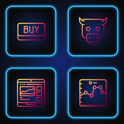 set line browser with growth graph trading vector image