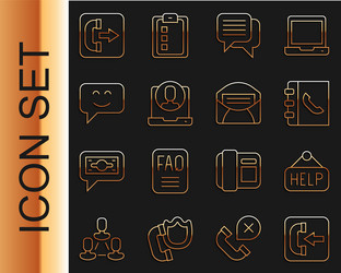 set line incoming call phone signboard with text vector image