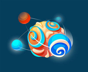 space game element cartoon luminous object vector image