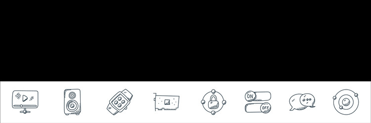 technology line icons linear set quality vector image