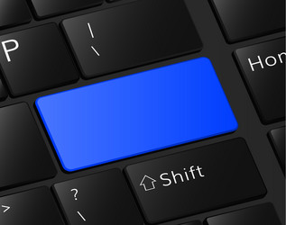 Blank button on keyboard empty blue frame vector