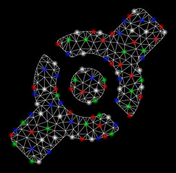 bright mesh wire frame artificial joint with flash vector image
