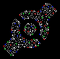 Bright mesh wire frame artificial joint with flash vector