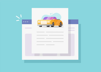 car text info and instruction document online web vector