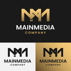 Vm v m letter modern logo design with yellow Vector Image