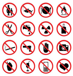 prohibited signs vector