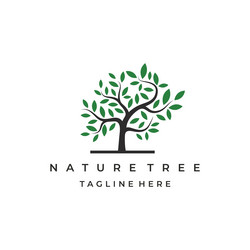 Tree branch leaf logo design icon Royalty Free Vector Image