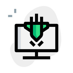 malicious attack on computer to damage data vector image