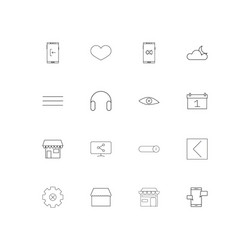 user interface linear thin icons set outlined vector image