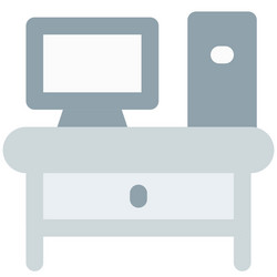 computer table setup for workplace vector image