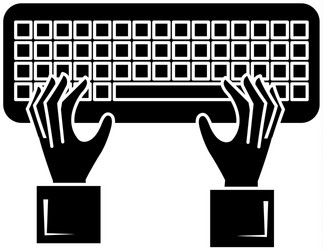 hands user with keyboard vector image
