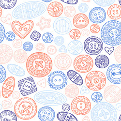 Seamless pattern with cloth sewing buttons Vector Image