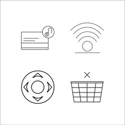 web simple linear icon setsimple outline icons vector image