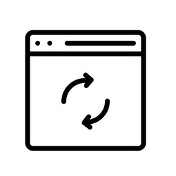 browser icon outline style design isolated vector image