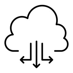 cloud computing icon in thin line style graphic vector image