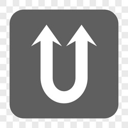 double forward arrow rounded square button vector image