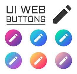 pencil ui web button icons vector image