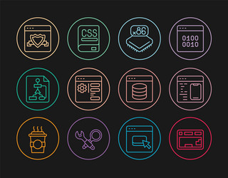 set line keyboard software processor vector image