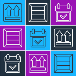 set line this side up calendar with check mark vector image