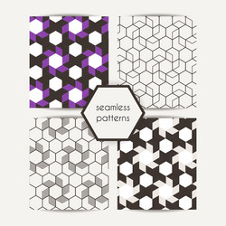 Set of abstract geometric seamless graphic hipster vector