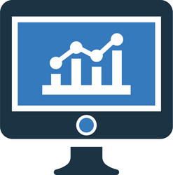 analytics financial graphs monitor statistics vector image