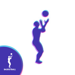 Basketball player with ball sport symbol design vector