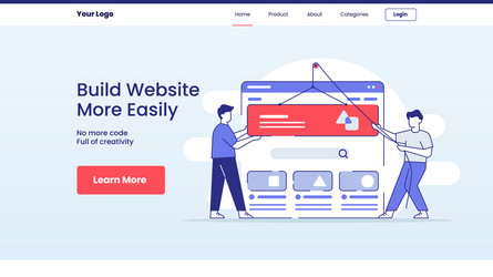 build website more easily people pull ui ux vector image