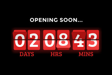 countdown clock digits board panels timer vector image