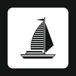 sailing boat icon simple style vector