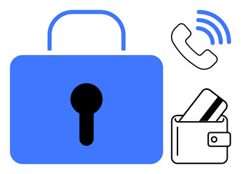 security and privacy with padlock credit card vector image