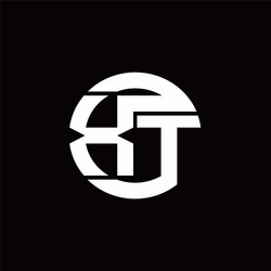 xt logo monogram with rounded line swipe design vector image