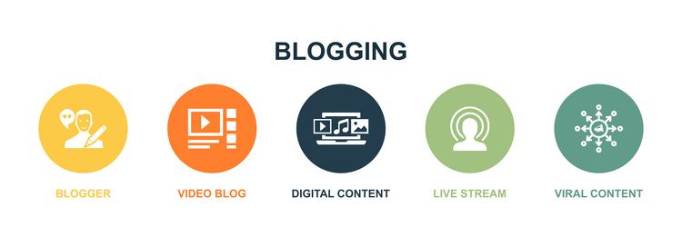 Blogger video blog digital content live stream vector