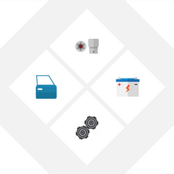 flat workshop set of automobile part belt vector image