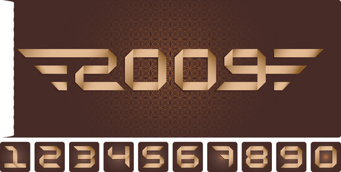 numbers set and pattern background vector image