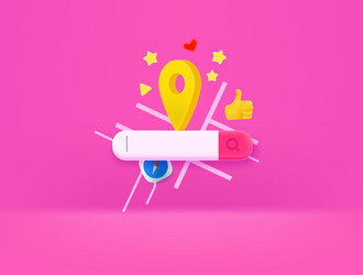 searching a way concept with search tab 3d style vector image