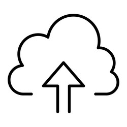 upload data icon in thin line style graphic design vector image