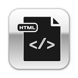 black html file document download button vector image