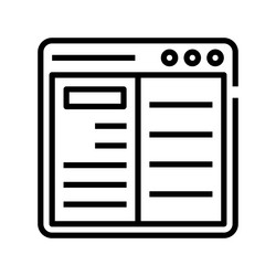 browser icon outline style design isolated vector image
