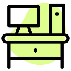 computer table setup for workplace vector image