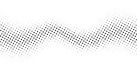 halftone rhythm black wave dots pattern vector image