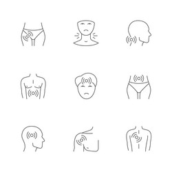 Set line icons of body pain vector